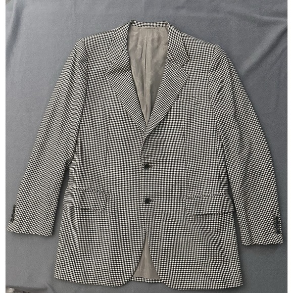 Brioni Other - Brioni Men's Black/White Houndstooth Sport Coat Blazer Made In Italy Large